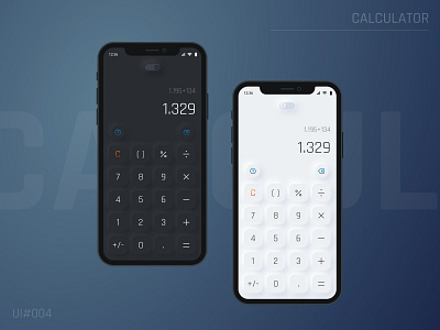 Calculator app calculator challenge dailyui dark design graphic design light theme ui