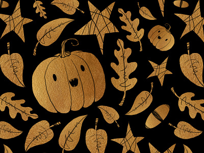 Halloween pattern fabric design gold halloween illustration packaging pattern textile design