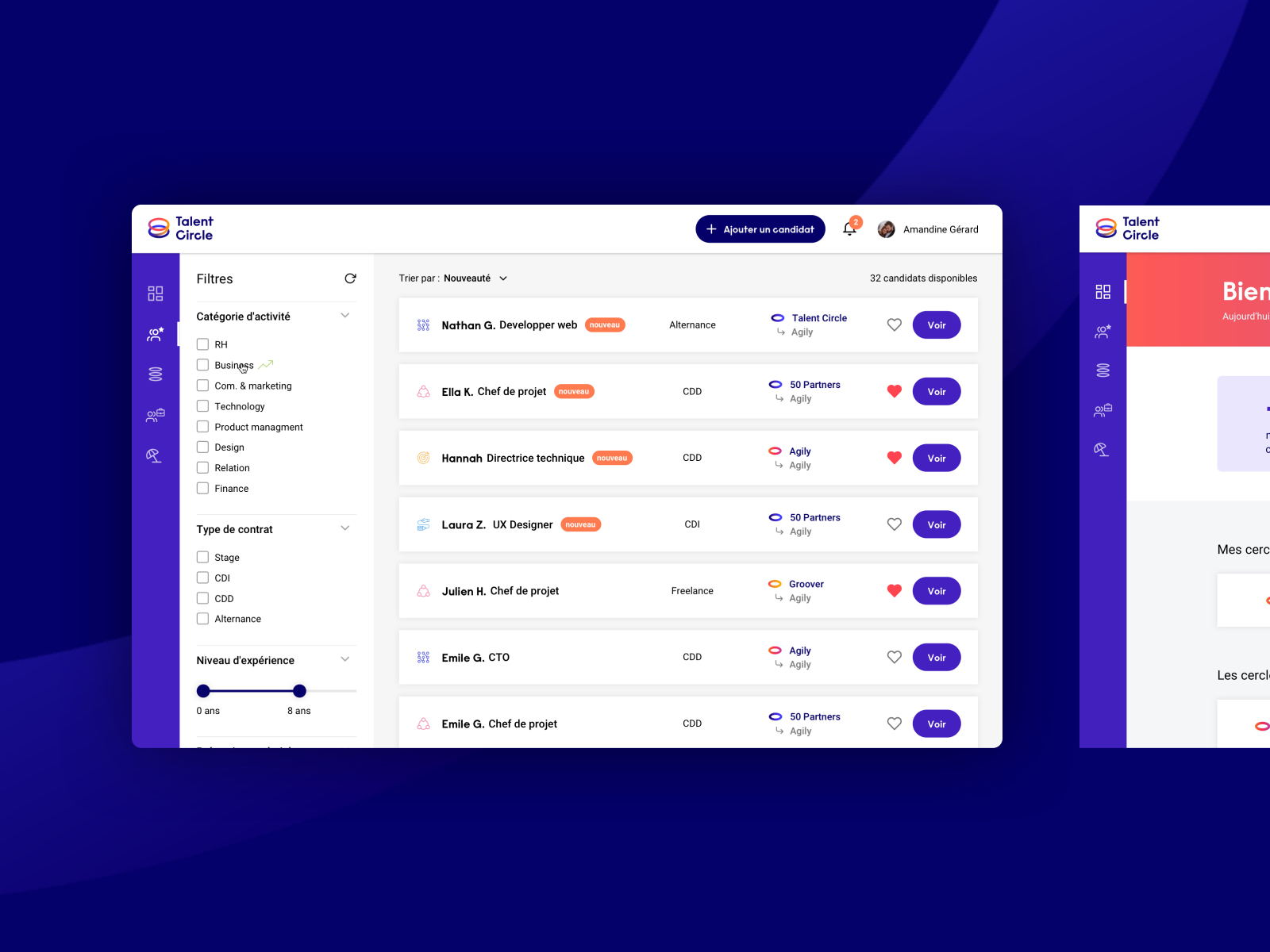 Talent Circle - UI Design by Anaïs Maxin on Dribbble