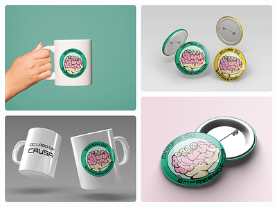 Merchandise (mugs and pin badges) design graphic design merchandise mug mug design pin badge pin badge design