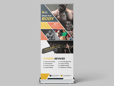 GYM Roll-up Banner banner branding graphic design gym gym advertising gym banner gym flyer gym rollupbanner gymposter roll up banner