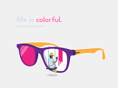Life is colorful. colorful debut dribbble glasses illustration life pink pop art