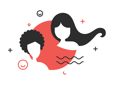 Connect with ease fre illustration love minimal onboarding people swiss waves