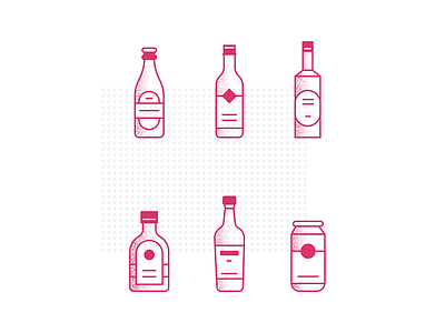 DAY015: Liquor Bottles 365daysofsomething beer beer can bottles icons line icons liquor noise texture vodka whisky wine