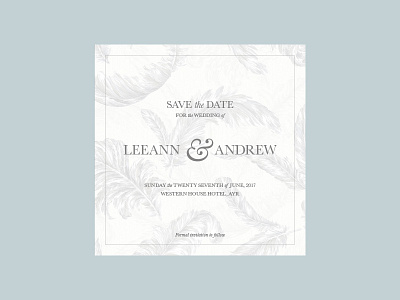 Save the Date birds design feather illustration invite pattern print stationery typography wedding