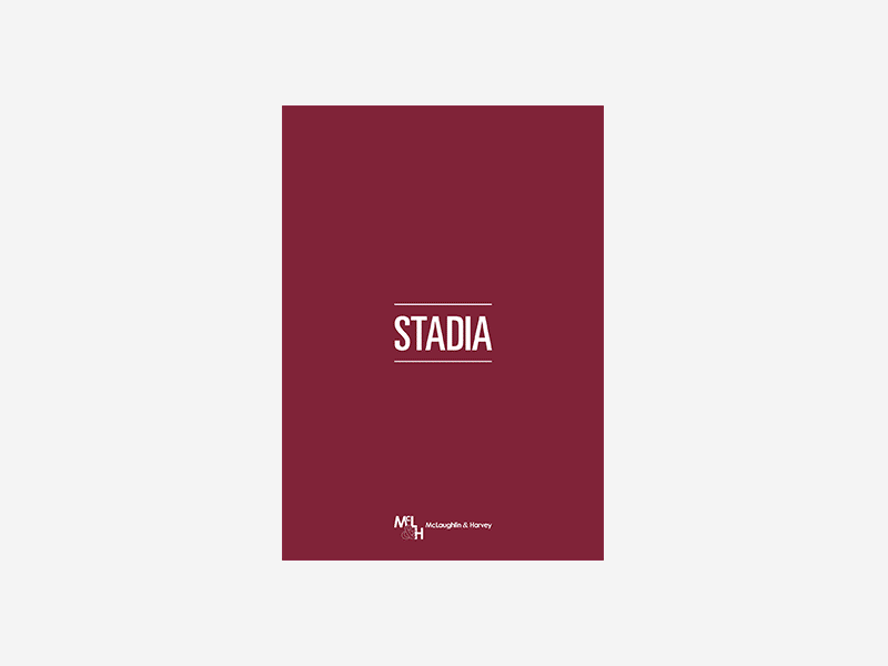 Stadia WIP brochure editorial graphic design layout typography