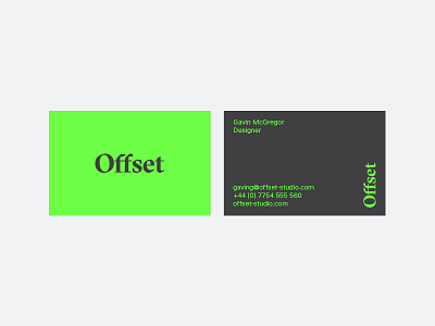 Offset branding business cards graphic design minimal screen print studio typography word marque