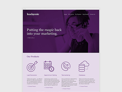 Leadgenie Website branding identity logo responsive ui ux web design