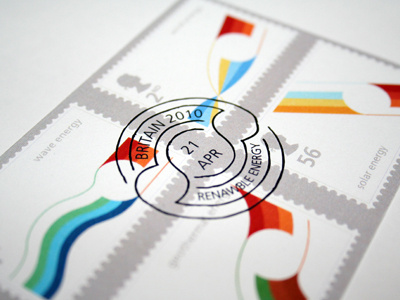 Renewable Energy Stamps design illustration print