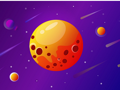 Planet in spase app branding design graphic design icon illustration logo