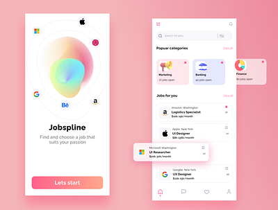 Jobs Listing App app design graphic design ux