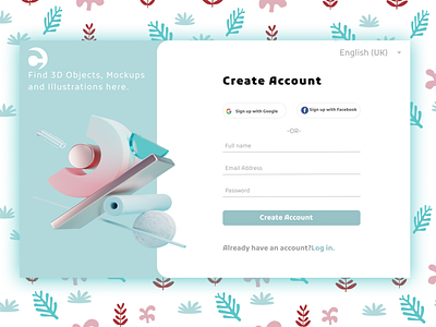 SIGN UP PAGE graphic design ui