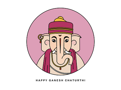 Happy Ganesha dribbble festival ganapati ganesha god happy hindu illustration keynote lord