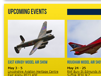 LMA Upcoming Events blue events module yellow