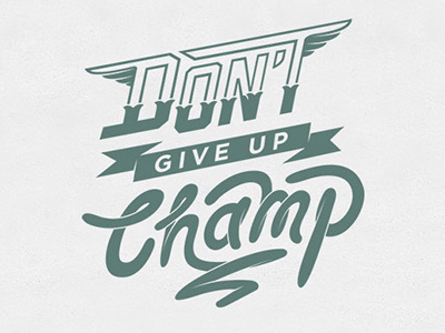 'Don't give up Champ'