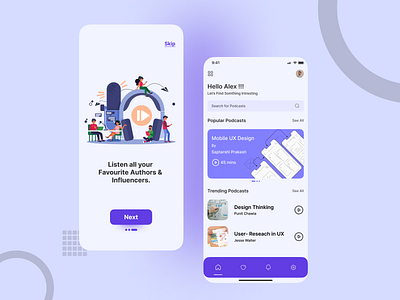 Podcast App Design Concept app branding ui ux