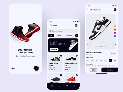 Shoe Buying App Concept app design figma ui ux