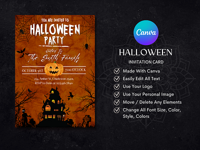 Halloween Invitation Template Made With Canva