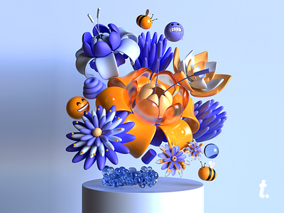 Flower summer 3D 3d abstract animation app branding character cinema4d flower flower summer graphic design icon illustrator logo motion graphics render summer typography ui ux vector