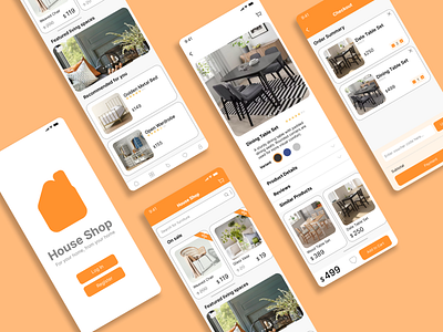 Mock UI design for a furniture shopping app app design figma graphic design ui ux