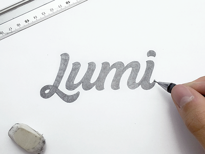 Lumi Sketch branding custom lettering custom type hand lettering lettering logo logo design logotype process sketch typography word mark