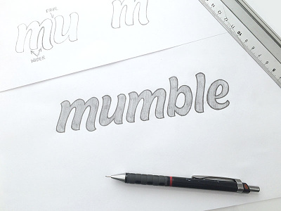 Mumble - Sketch branding custom lettering custom type hand lettering lettering logo logo design logotype process typography word mark