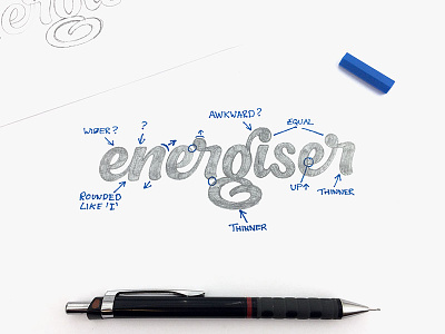 Energiser - Sketch branding custom lettering custom type hand lettering lettering logo logo design logotype process typography word mark