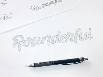 Rounderful - Final Sketch branding custom lettering custom type hand lettering lettering logo logo design logotype process typography word mark