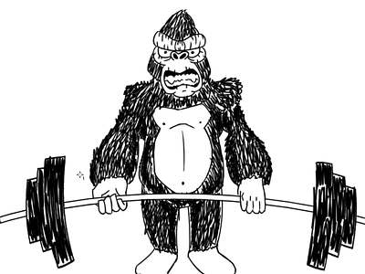 Deadlift Gorilla black and white deadlift drawing gorilla illustration sketch