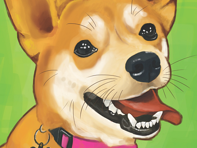 My dog digital painting dog drawing illustration photoshop shiba