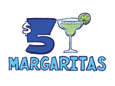 $5 Margaritas drawing hand lettering illustration margarita