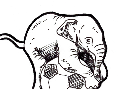 Baby Elephant baby drawing elephant ink sketch