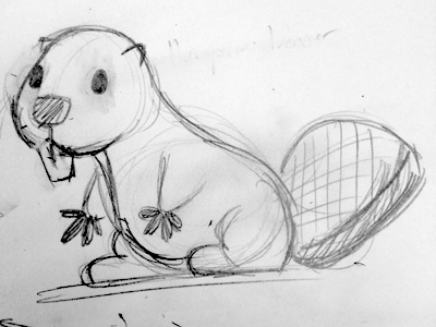 Beaver animal beaver doodle drawing illustration