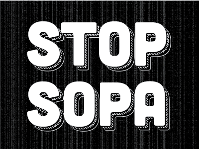 Stop Sopa texture typography