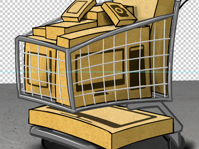 Shopping cart design illustration texture