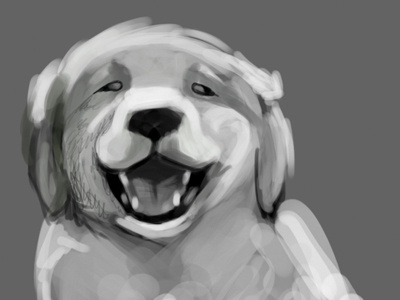 Lunch Puppy black white digital sketch tablet