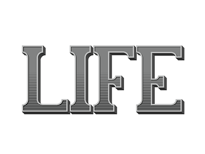 Life grayscale illustration illustrator lettering life type