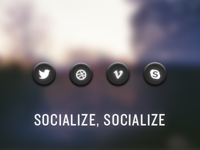 Socialize, Socialize buttons dribbble icons round skype social socialize twitter vimeo