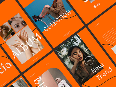 Gracia Instagram Template Stories branding fashion graphic design instagram minimalist orange post social media stories templatestories typography