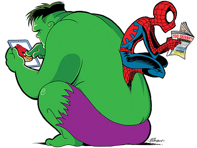Break Time! cartoon comic book comic books comics hulk humor marvel marvel comics spider man spidey superhero superheroes