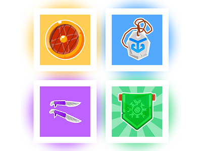 Game Icons Part 1 amulet banner dagger game icon shield vector illustration