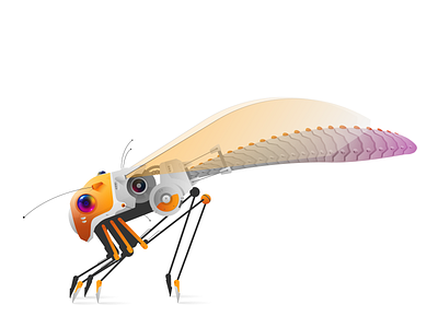 Robo Dragonfly dragonfly insect mechanical robotic vector illustration