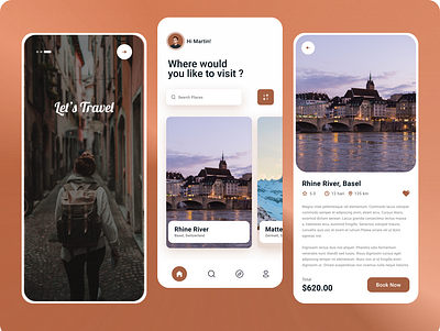 Travel APP app design typography ui ux