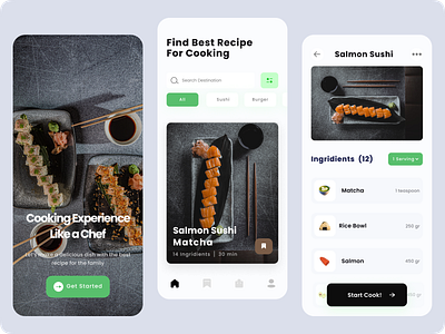 Sushi App app design graphic design typography ui ux