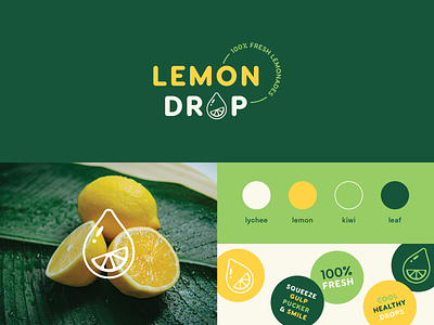 Weekly Warm-up: Lemonade Stand Brand Identity drink food fruit identity illustration juice lemon lemonade logo stickers vector weekly warm up