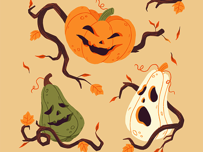 Weekly Warm-up: Something Spooky autumn drawing fall halloween illustration procreate pumpkin spooky weekly warm up