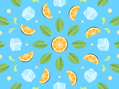 Lemonade food fruit ice illustration kaleidoscope lemon pattern summer texture vector