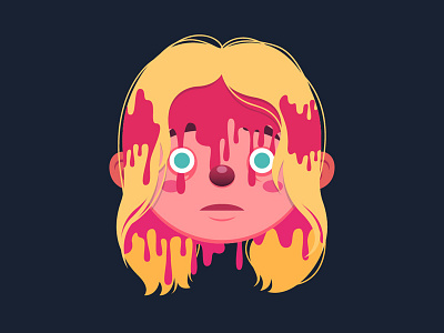 Carrie White blood flat girl halloween horror illustration