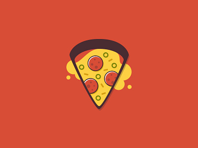 Pepperoni Pizza Slice cheese flat food illustration pepperoni pizza slice vector