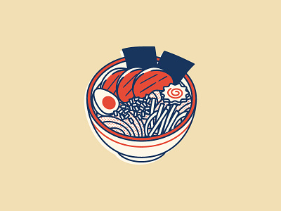 Ramen food halftones illustration japanese ramen retro vector